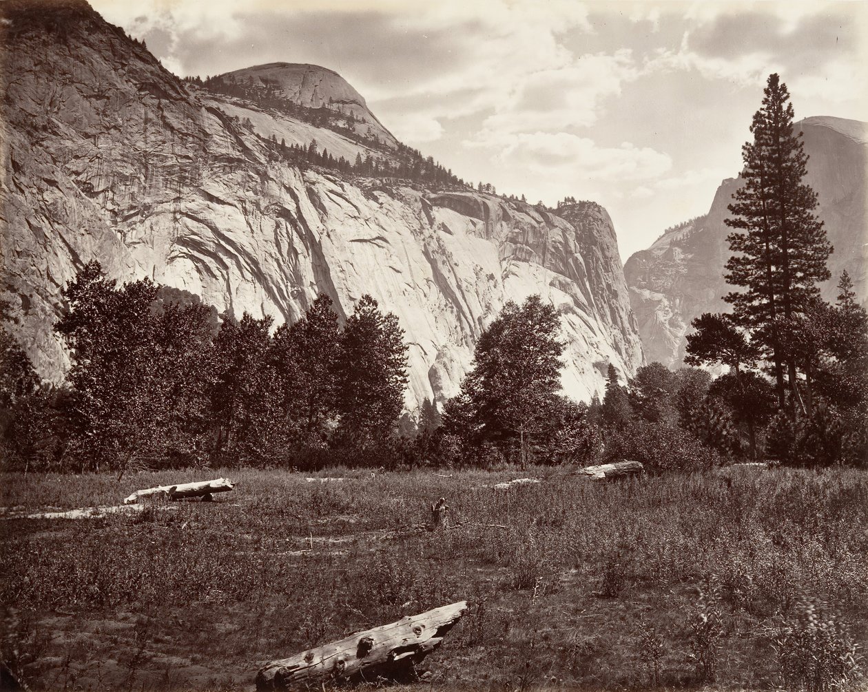North Dome, 3.725 pés, Yosemite, ca. 1872, impresso ca. 1876. de Carleton E. Watkins.