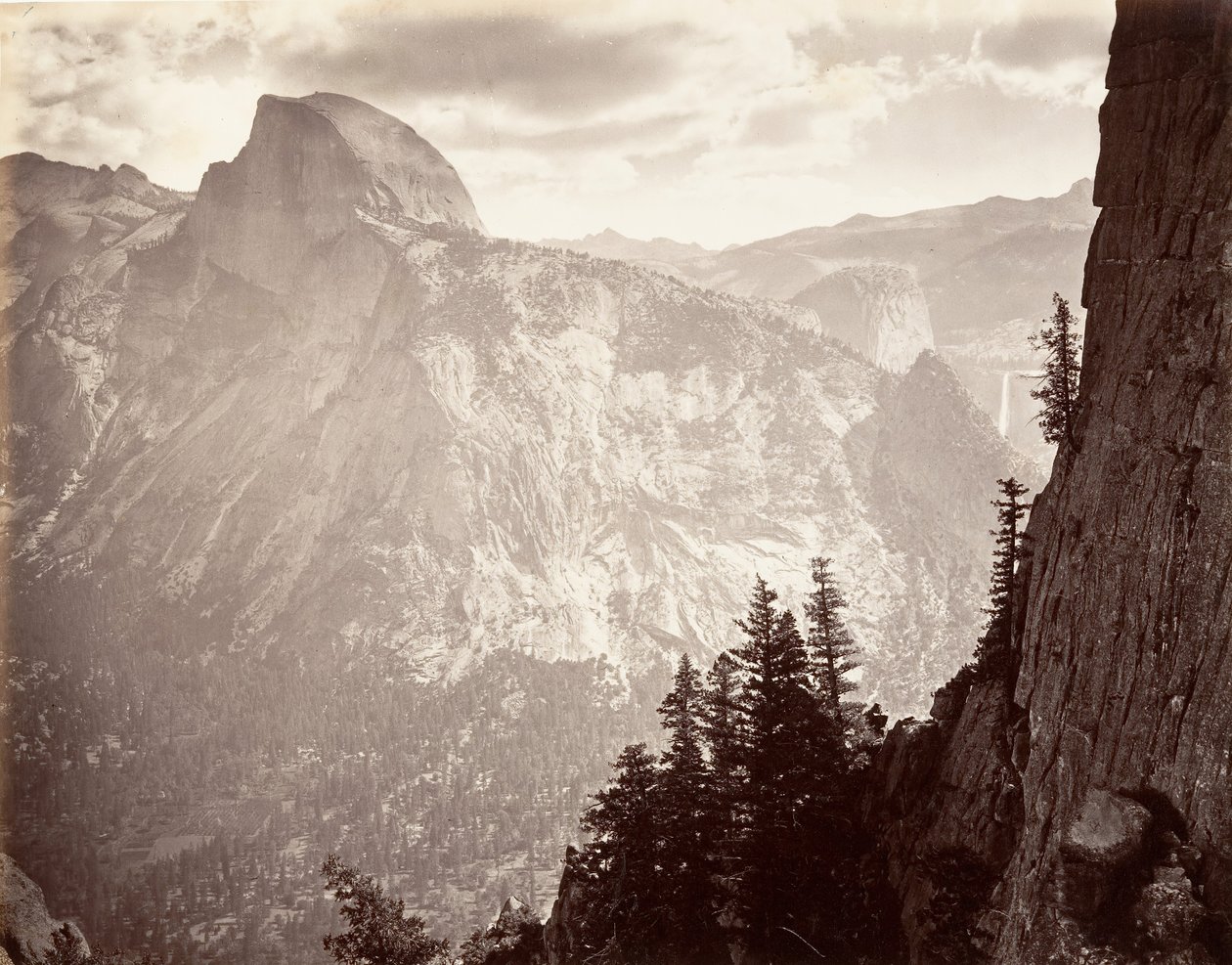 South Dome, 6.000 pés, ca. 1872, impresso ca. 1876. de Carleton E. Watkins.