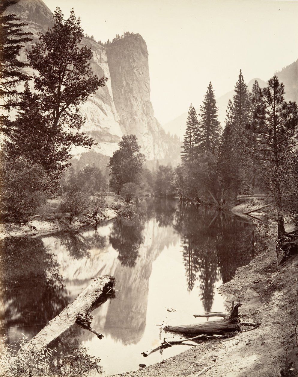 Torre Washington, Yosemite, c. 1872, impresso ca. 1876. de Carleton E. Watkins.