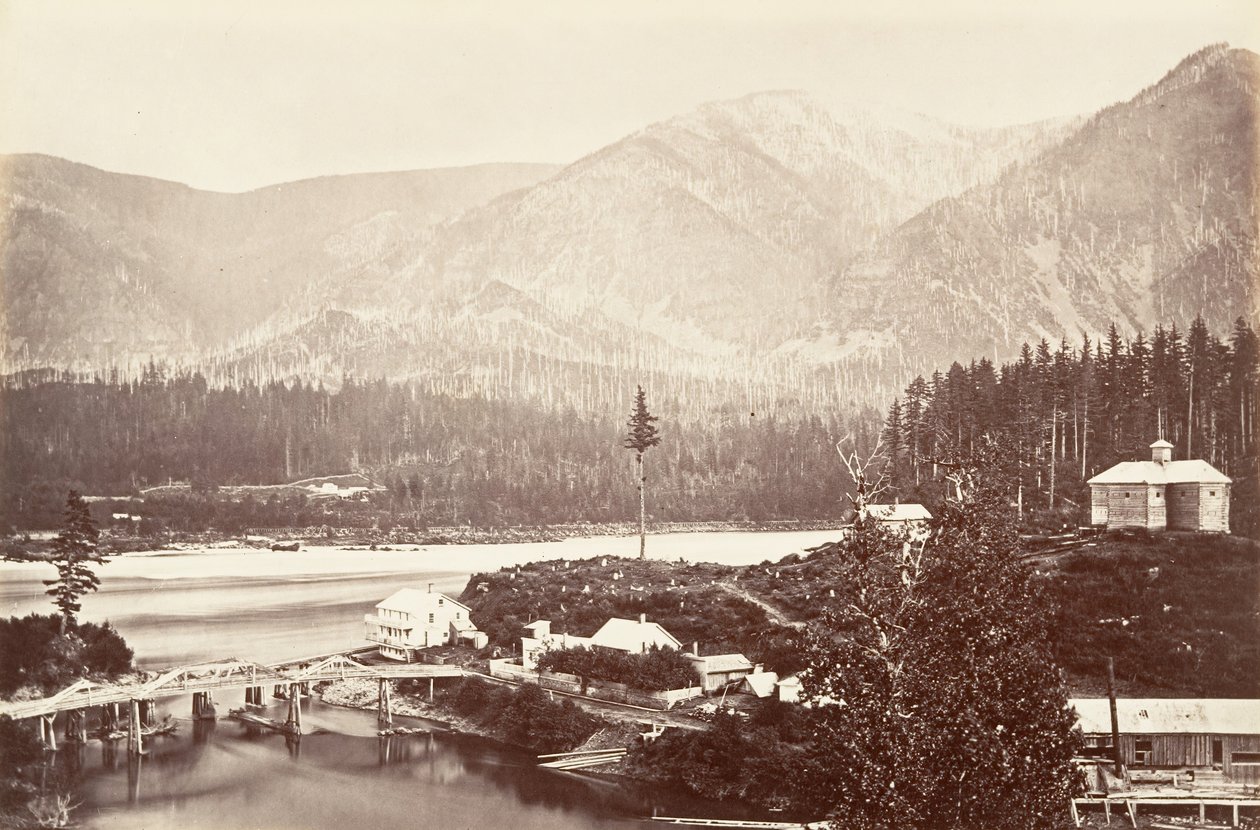 Cascades, Oregon, 1867, impresso ca. 1876. de Carleton Emmons Watkins
