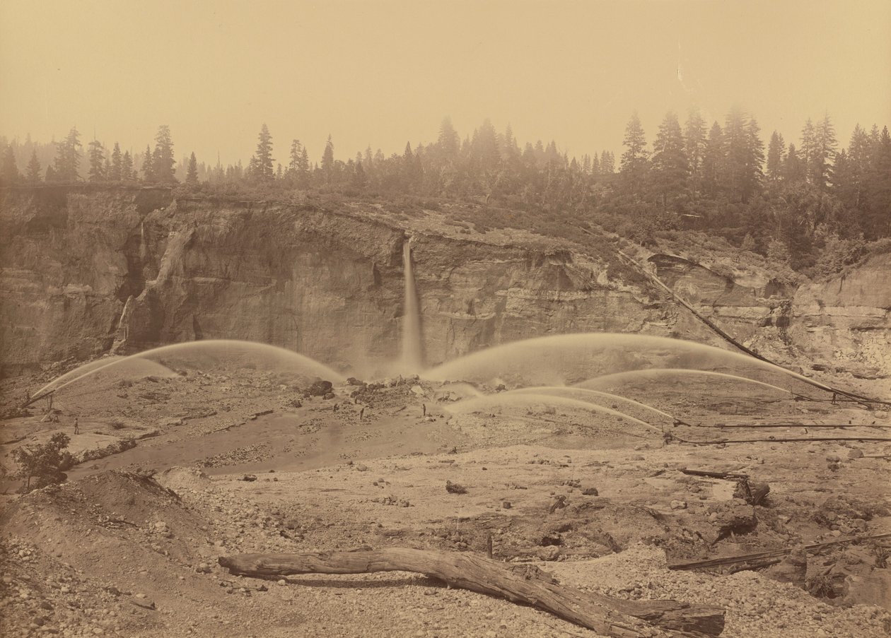 Malakoff Diggins, North Bloomfield, Condado de Nevada, 1871 (foto) de Carleton Emmons Watkins