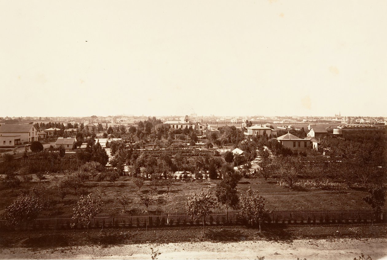 Oakland, da Academia Militar, 1864, impresso ca. 1876. de Carleton Emmons Watkins