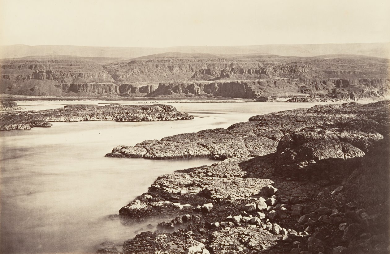 Passagem de Dalles, Oregon, 1867, CA. 1876. de Carleton Emmons Watkins