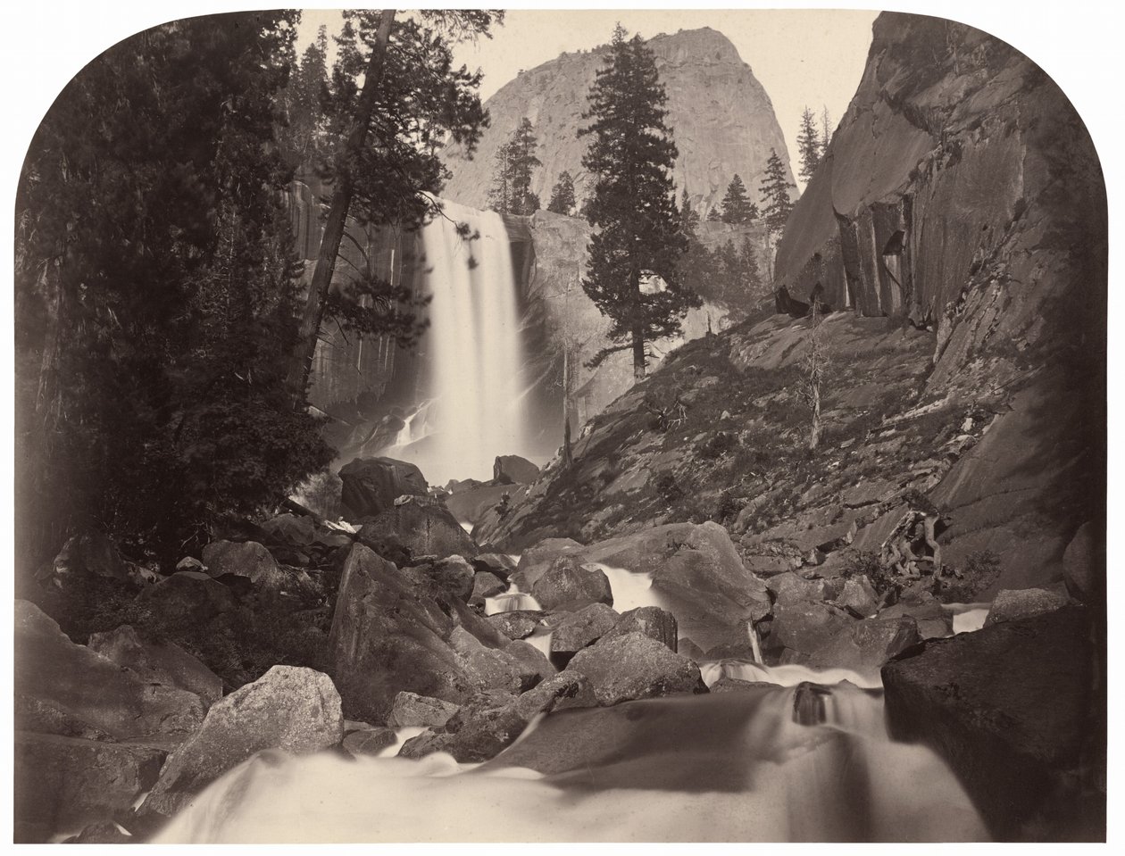 Piwyac, Outono Vernal, 300 pés, Yosemite, 1861. de Carleton Emmons Watkins