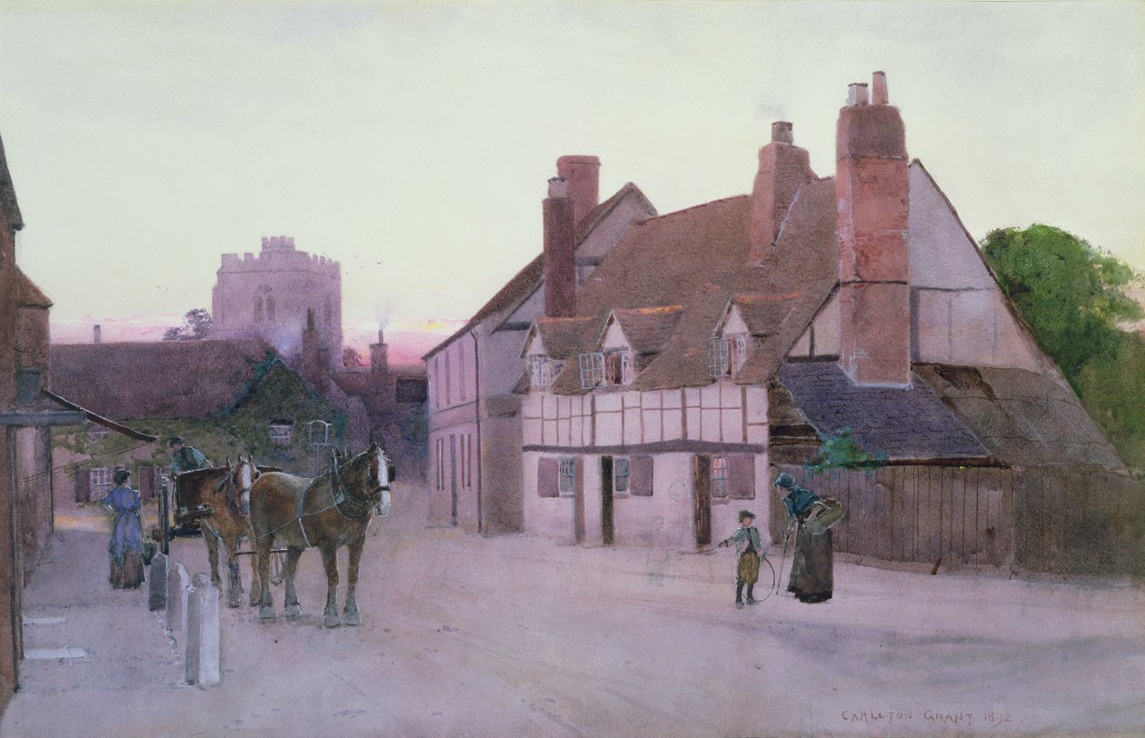 Crepúsculo, Cookham, 1892 (wc no papel) de Carleton Grant