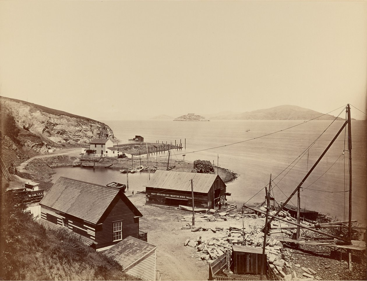 Alcatraz, visto de North Point de Carleton Watkins