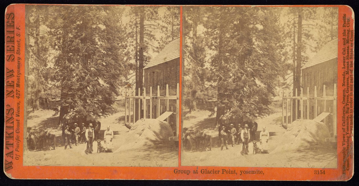 Grupo em Glacier Point, Yosemite de Carleton Watkins