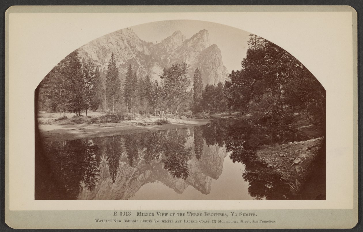 A visão espelhada dos três irmãos, Yo Semite de Carleton Watkins