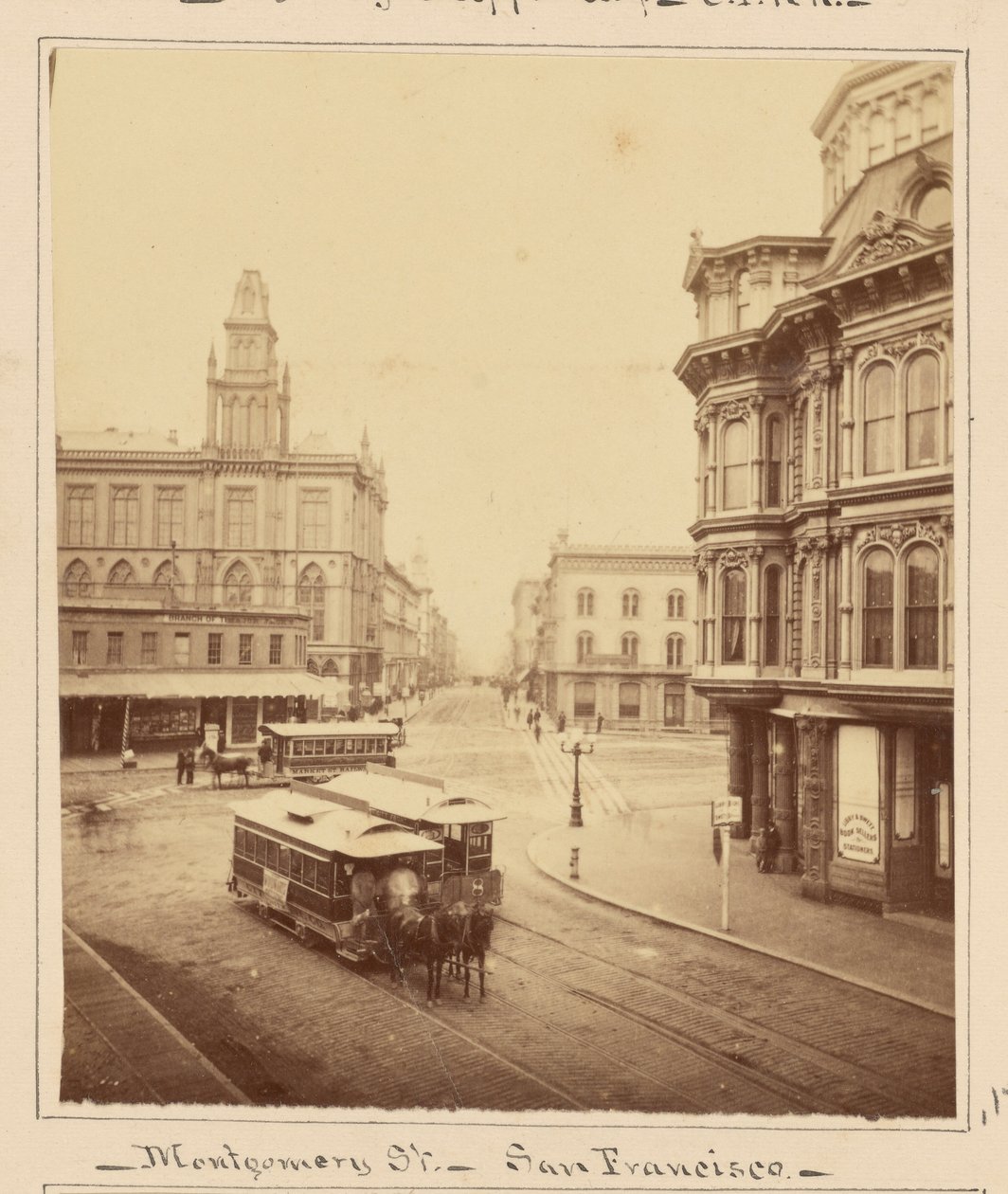 Montgomery Street vista da Market Street, São Francisco de Carleton Watkins