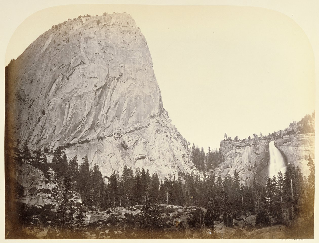 [Monte Broderick - Cascata Nevada - Yosemite] de Carleton Watkins