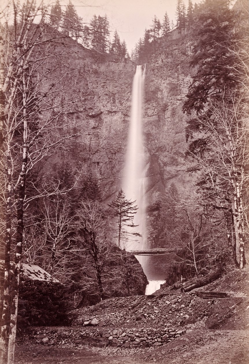 Cascatas de Multnomah, 700 pés, Oregon de Carleton Watkins