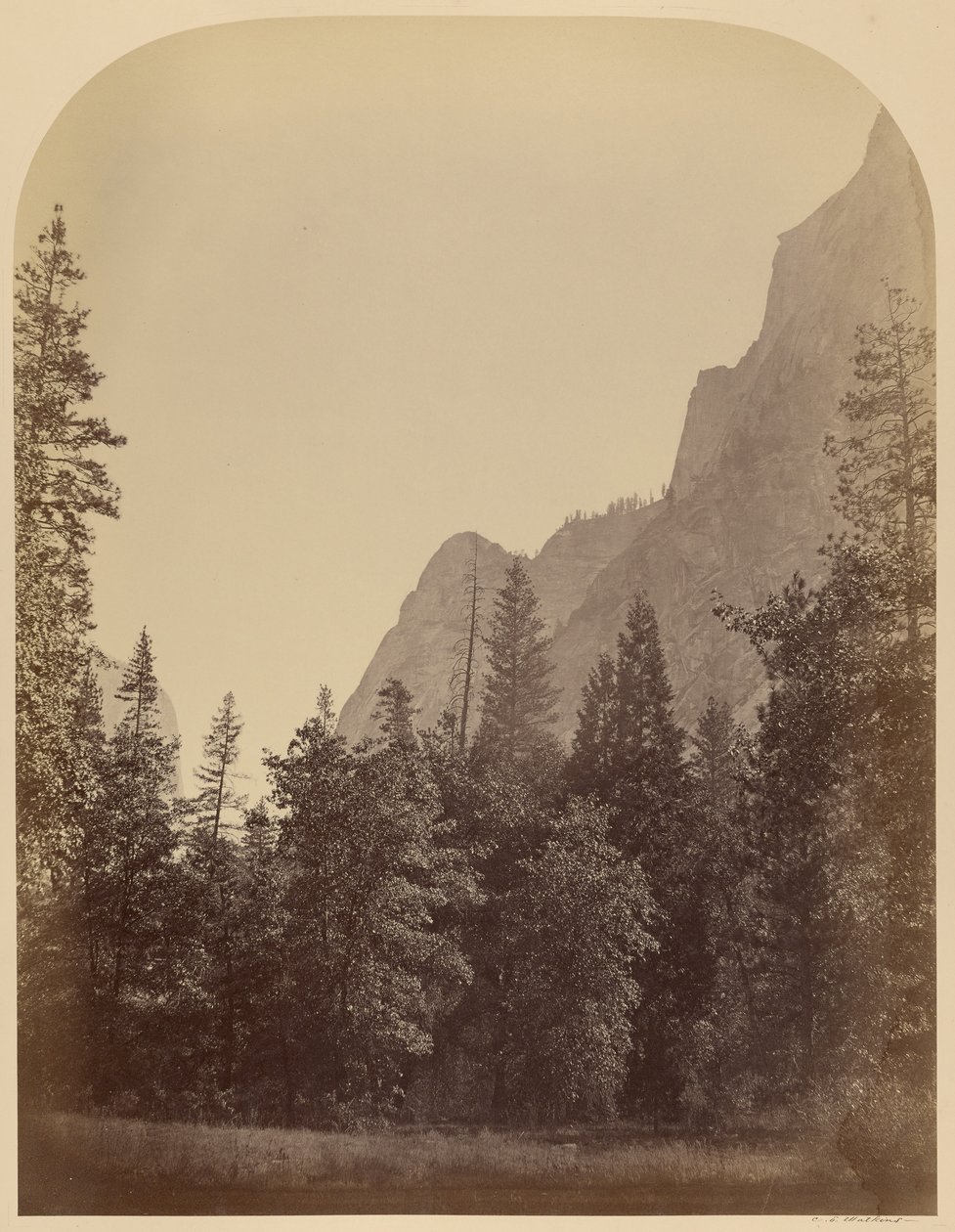 Vista de contorno do Half Dome - 4967 pés, Yo Semite de Carleton Watkins