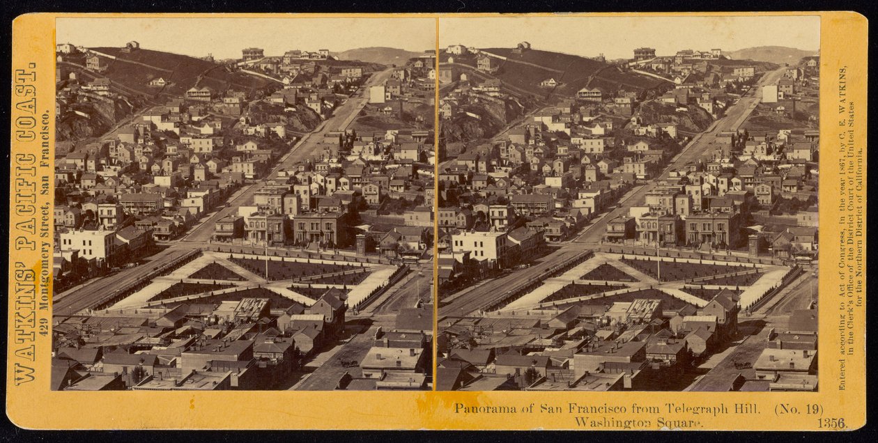 Panorama de São Francisco de Telegraph Hill, Washington Square de Carleton Watkins