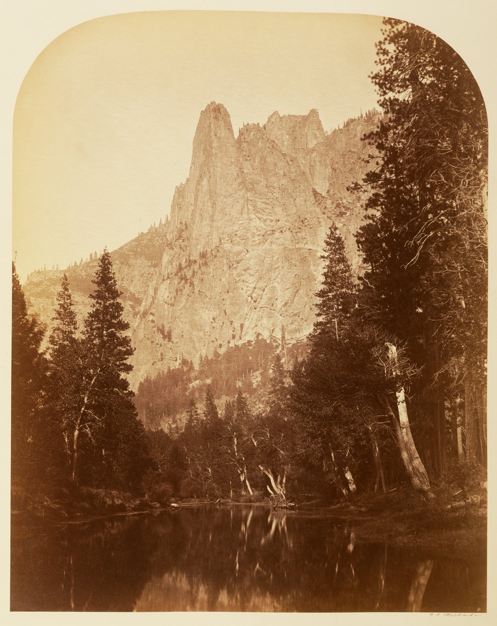 Sentinela (vista do vale), 3270 pés, Yosemite de Carleton Watkins
