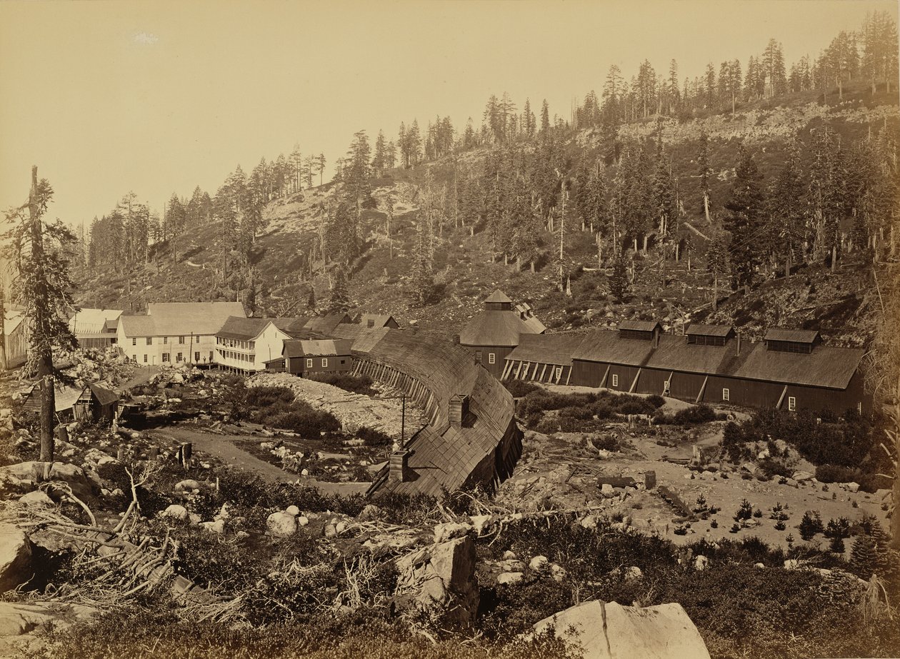 Estação de Summit com a extremidade oeste do túnel, C.P.R.R. de Carleton Watkins