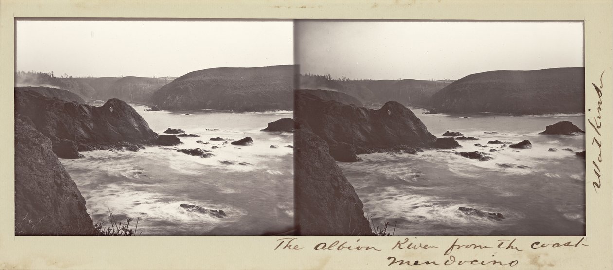 O rio Albion da costa, Mendocino de Carleton Watkins