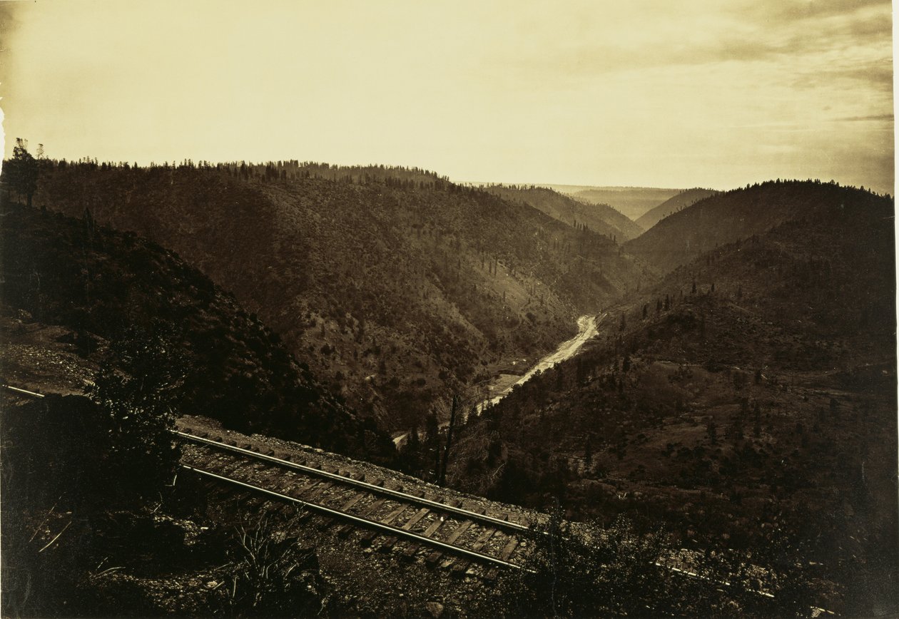 O desfiladeiro do rio American, C.P.R.R. de Carleton Watkins