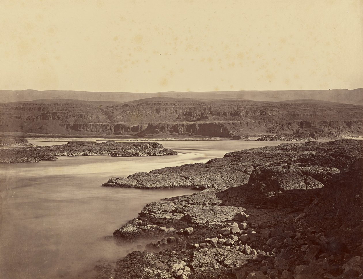 A passagem das Dalles, rio Columbia de Carleton Watkins