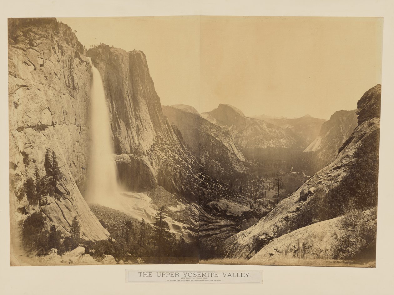 O vale superior de Yosemite. Vista do trilho de Eagle Point. de Carleton Watkins