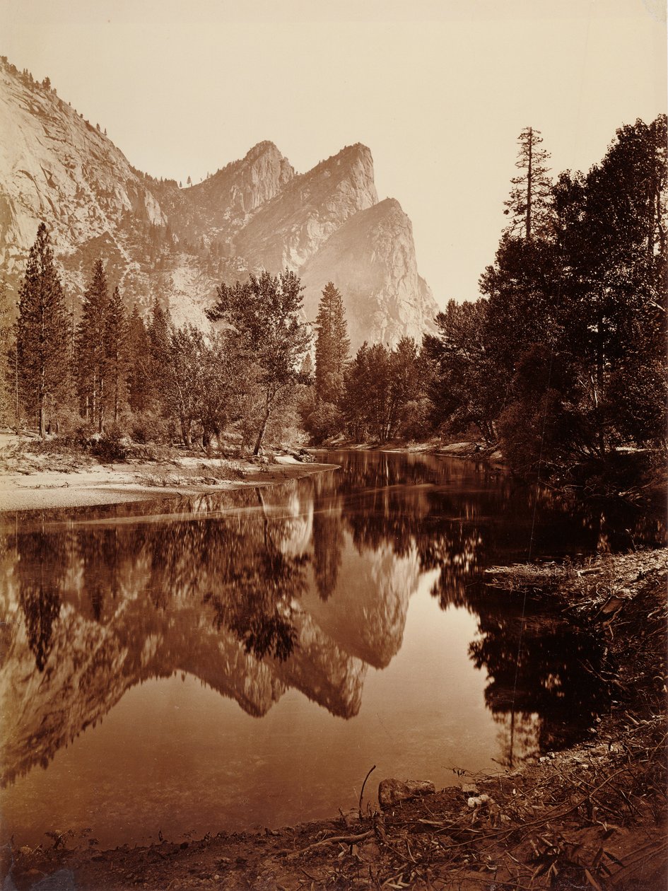 Três irmãos, vale de Yosemite de Carleton Watkins
