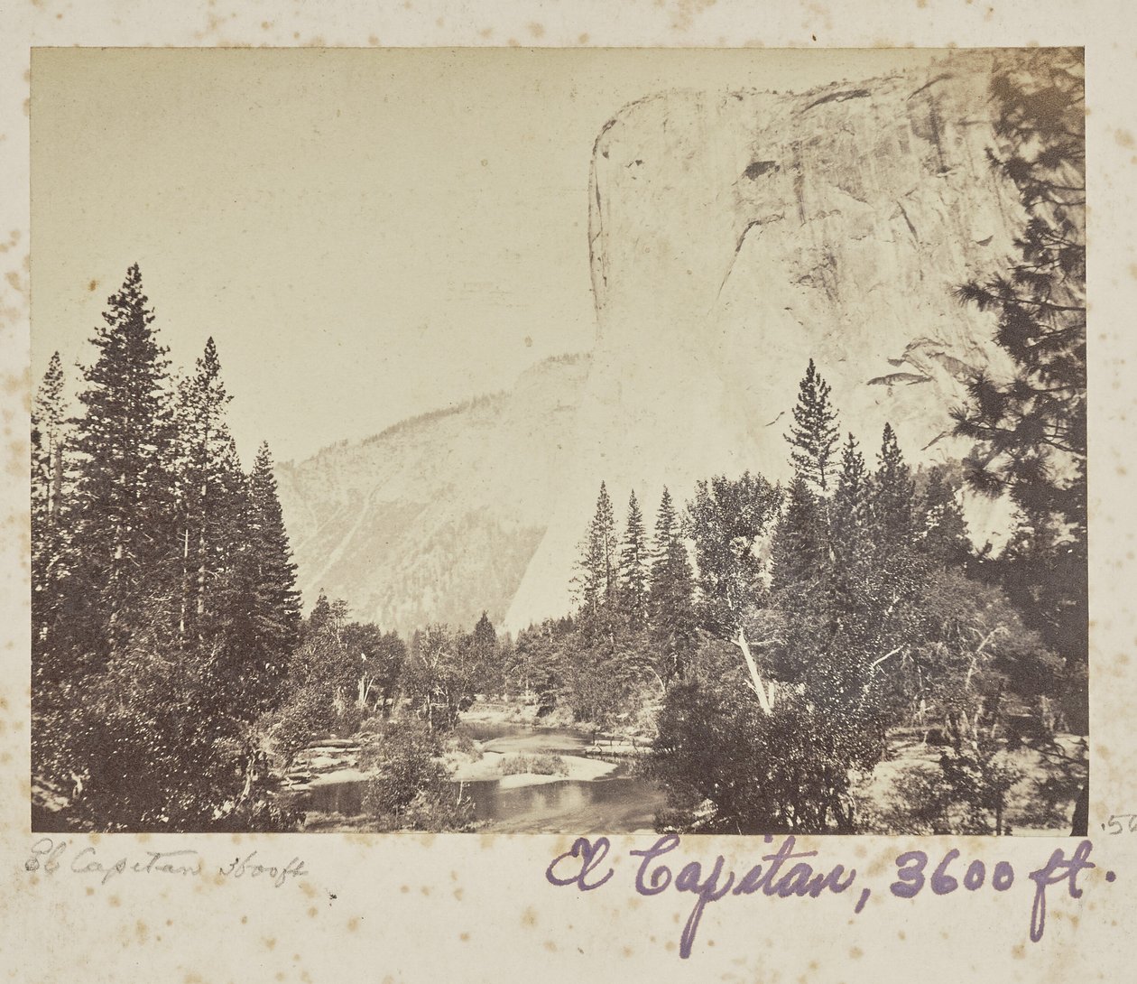 Tutocanula - El Capitan - 3600 pés, Vale de Yosemite, Condado de Mariposa, Califórnia (n.º 1010) de Carleton Watkins