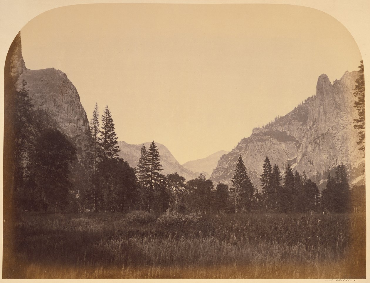 Subindo o vale - Yosemite de Carleton Watkins