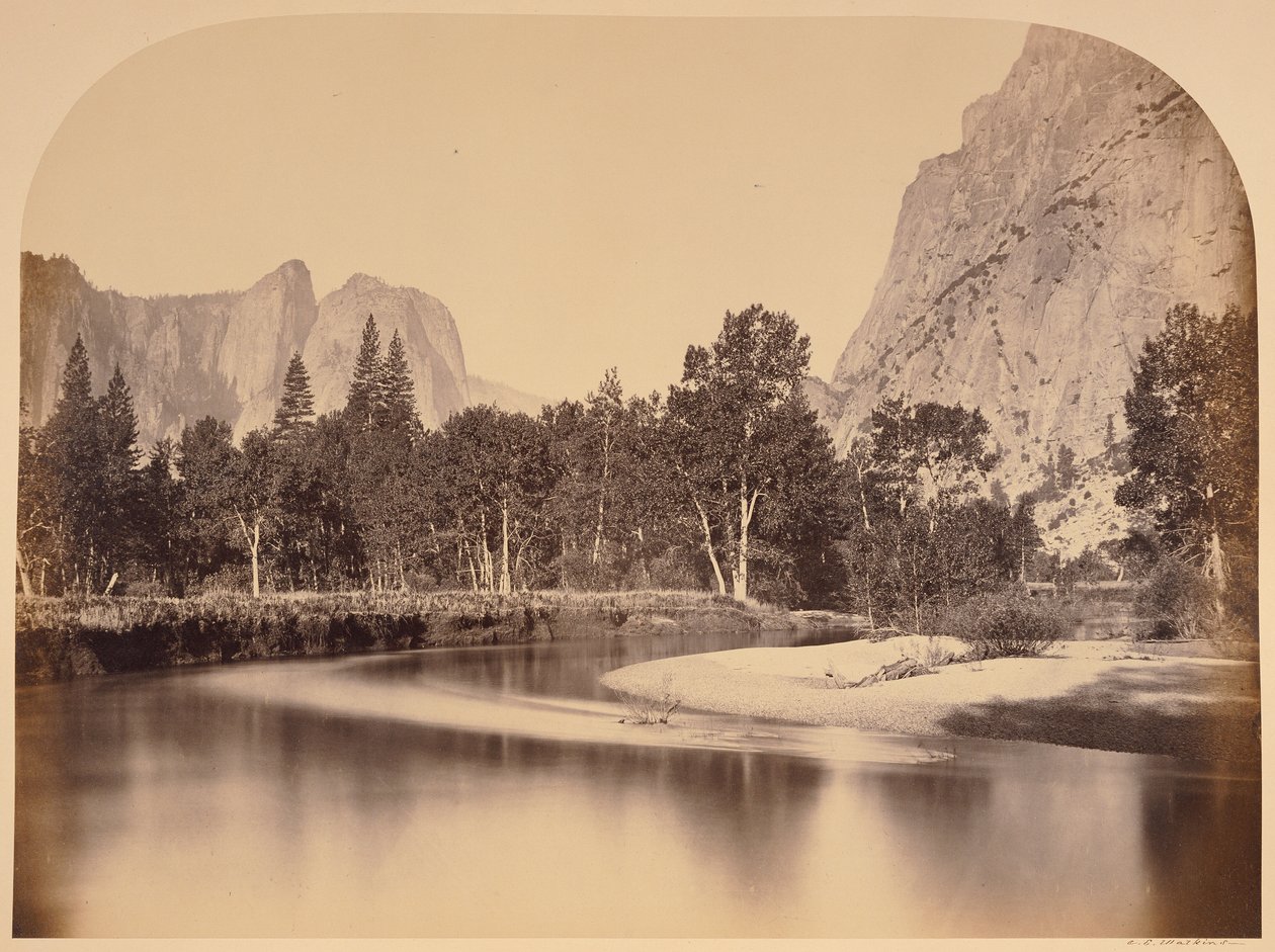 Vista de Camp Grove vale abaixo - Yo Semite de Carleton Watkins