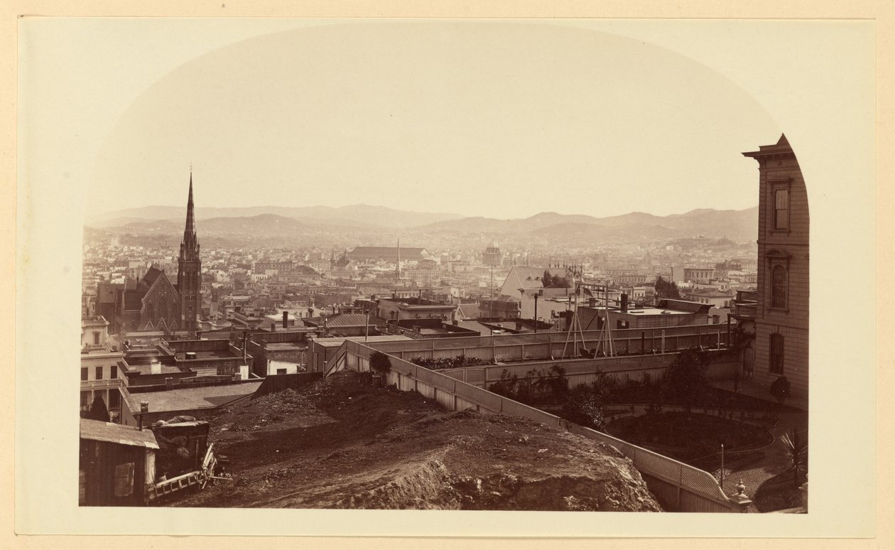 [Vista da residência do Sr. Crocker, Cal St. Hill, a sudeste] de Carleton Watkins