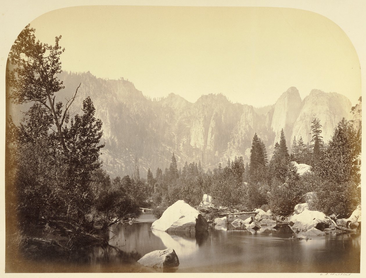 Vista sobre o Merced - Yo Semite de Carleton Watkins