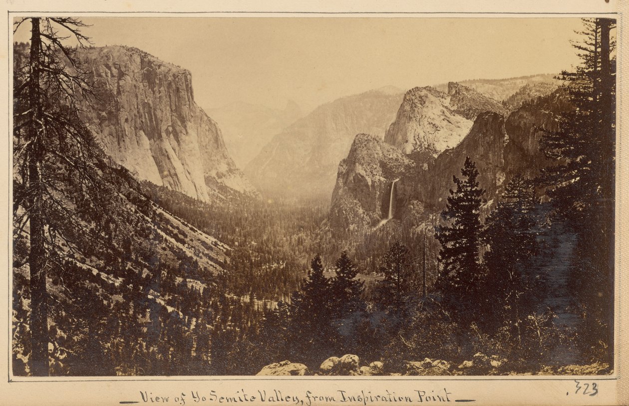 Vale de Yosemite a partir do trilho de Mariposa de Carleton Watkins