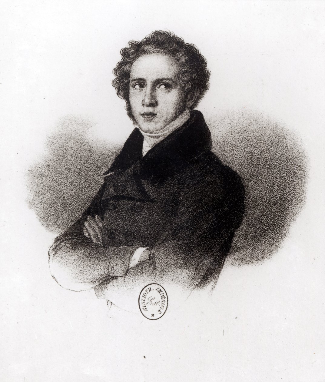 Retrato de Vincenzo Bellini (1801-35), gravado por Alessandro Focosi (1839-69) de Carlo Arienti