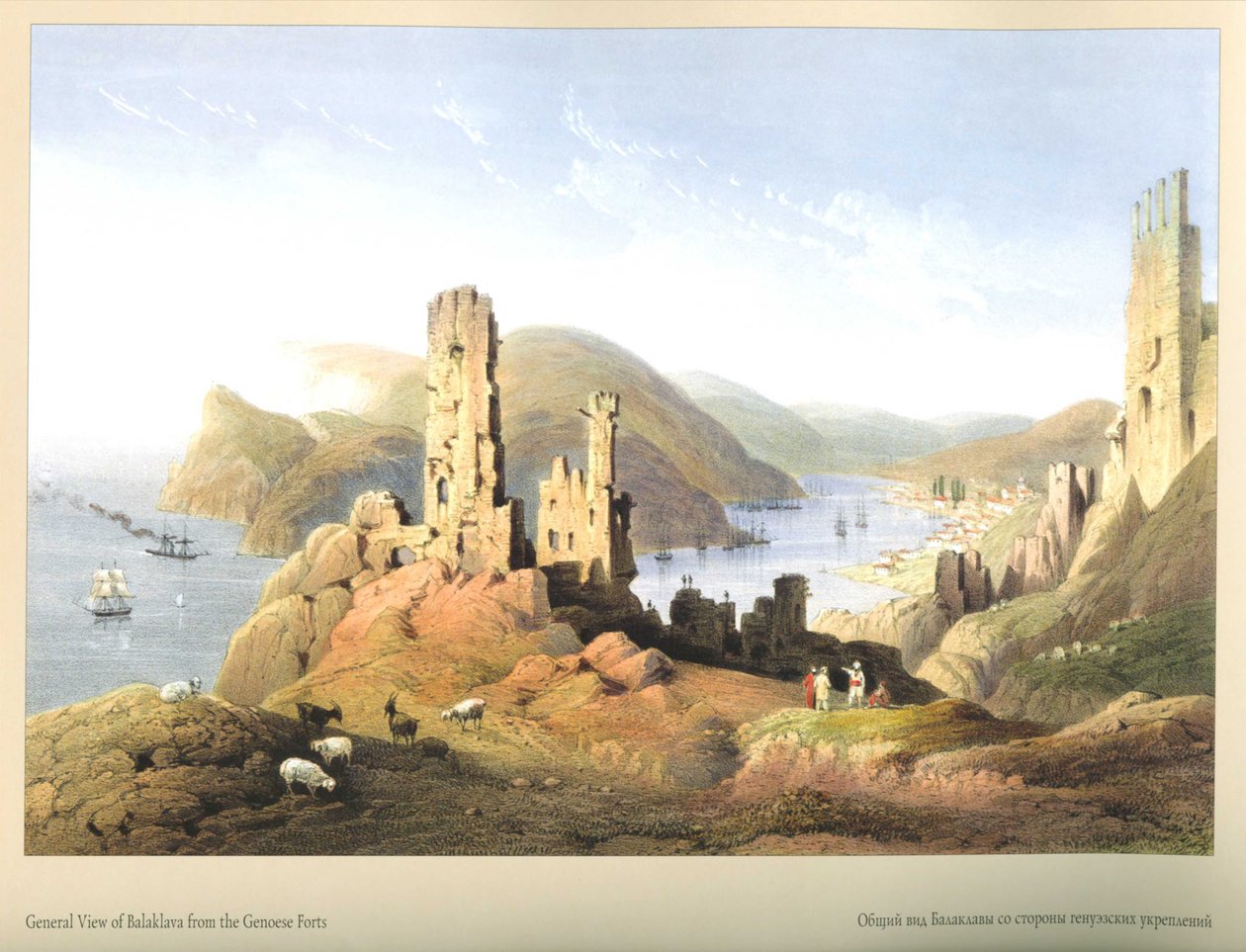 Carlo Bossoli. Vista geral das fortificações genovesas de Carlo Bossoli
