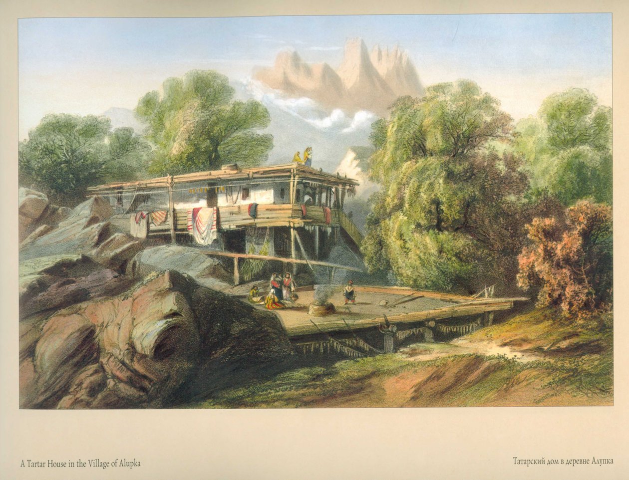 Carlo Bossoli. Casa tártara na aldeia de Alupka de Carlo Bossoli