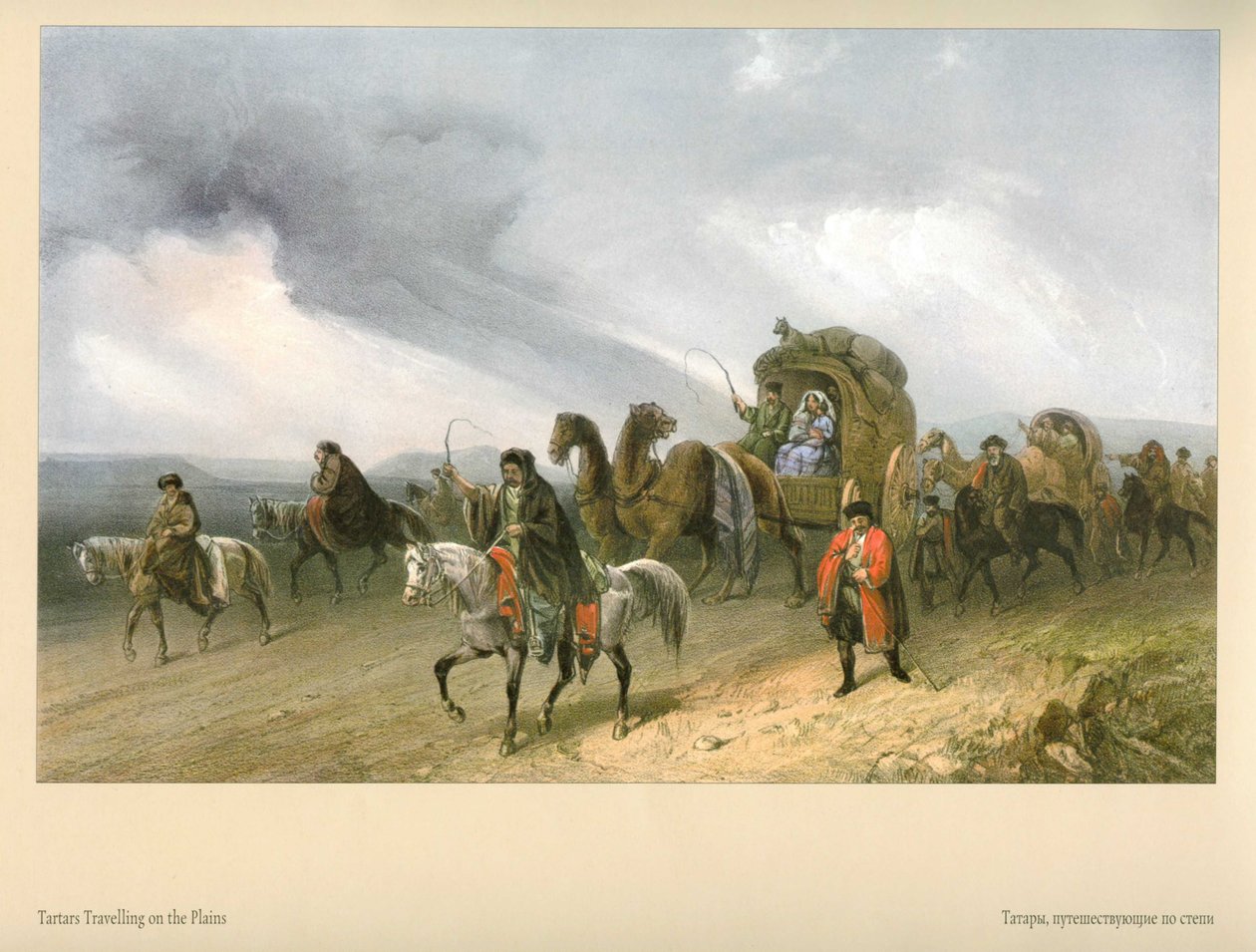 Carlo Bossoli. Tatars viajando no estepe de Carlo Bossoli