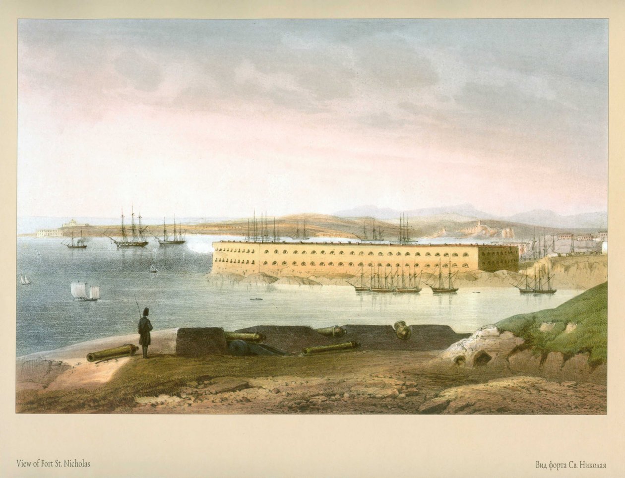 Carlo Bossoli. Vista do forte de São Nicolau de Carlo Bossoli