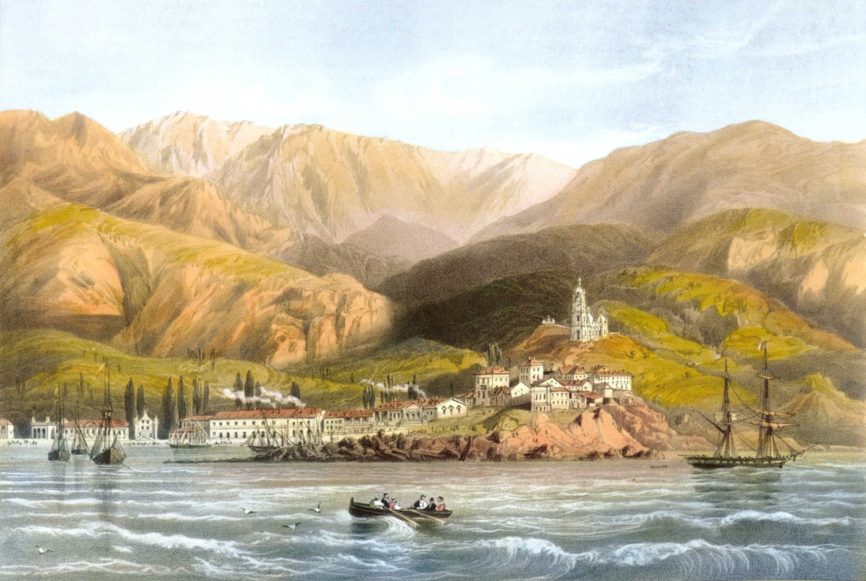 Carlo Bossoli. Vista, de, yalta de Carlo Bossoli