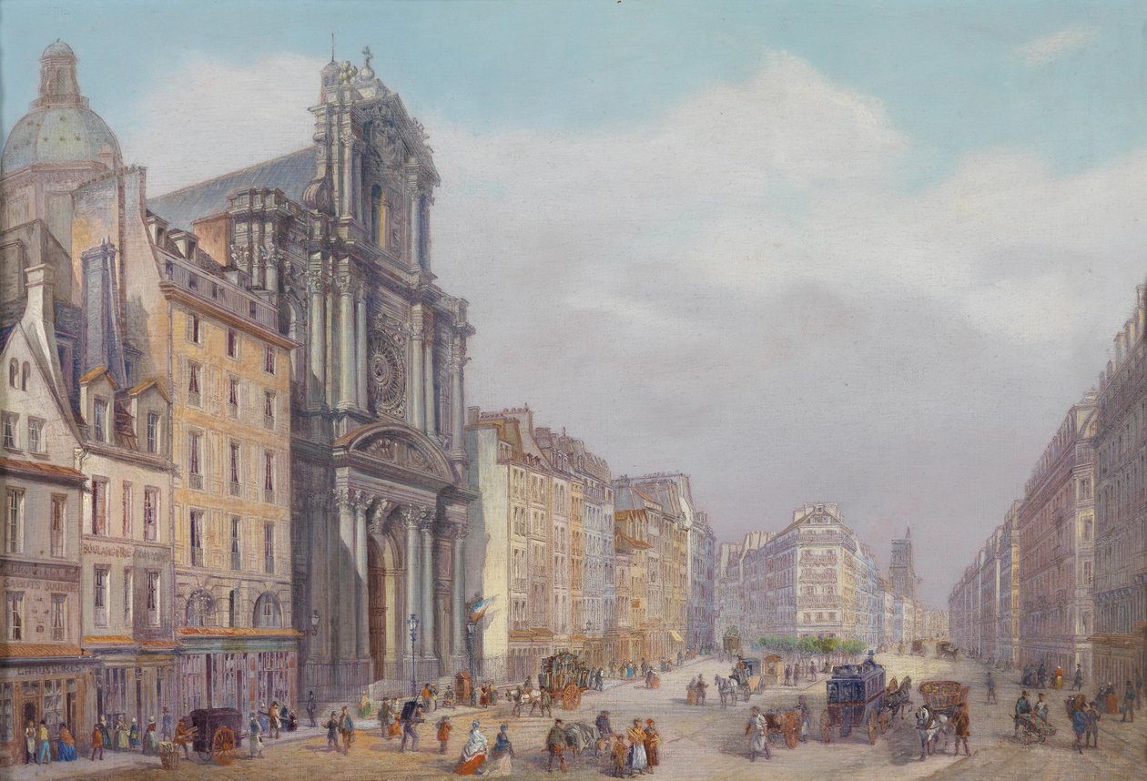 Vista, de, rue, Saint-Antoine, paris de Carlo Bossoli