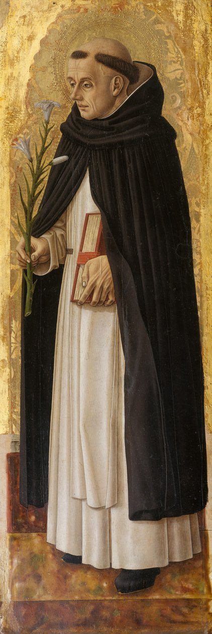 São Domingos, 1472 (têmpera sobre madeira, chão de ouro) de Carlo Crivelli