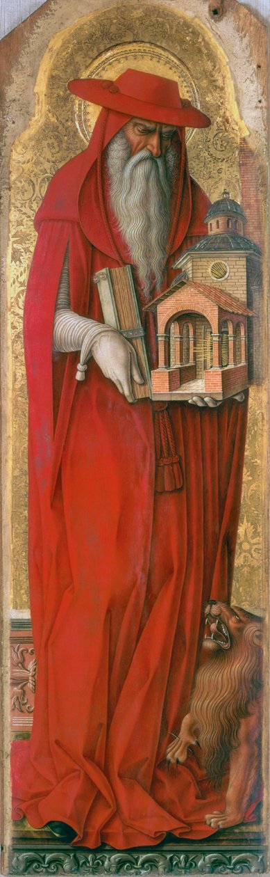 St.Jerome, c.1476 (têmpera no painel) de Carlo Crivelli