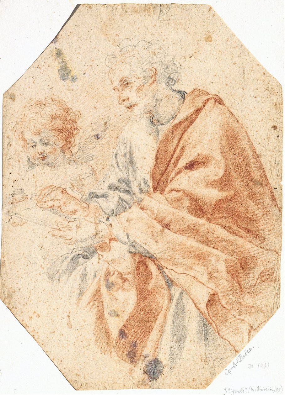 Estudo do Evangelista Mateus e o Anjo de Carlo Dolci