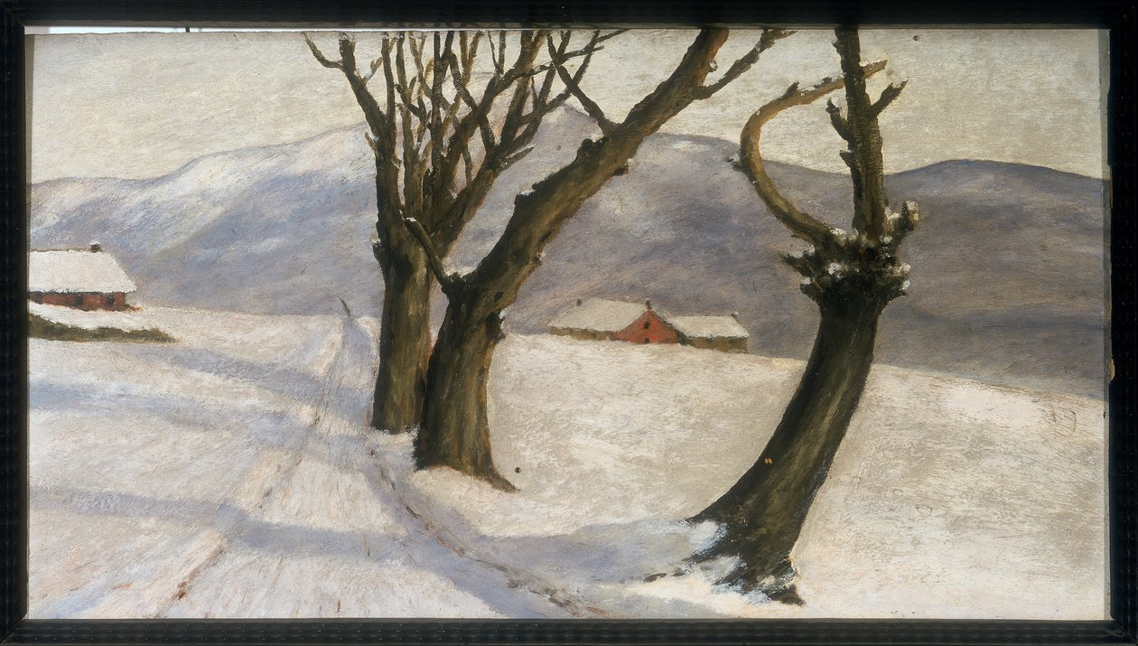 Paisagem de inverno, c.1920 de Carlo Ferrario