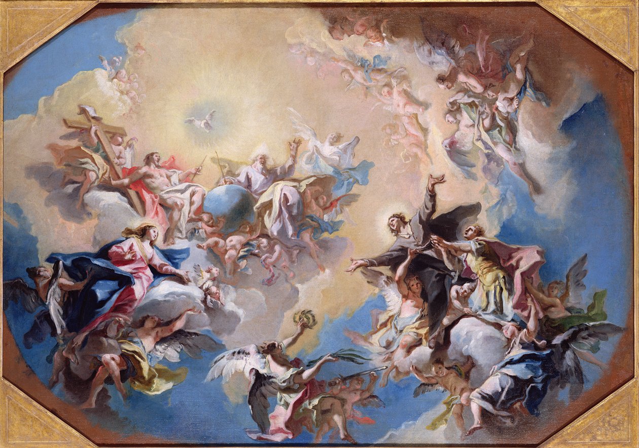 A glorificação de São Feliz St. Rils de Carlo Innocenzo Carlone