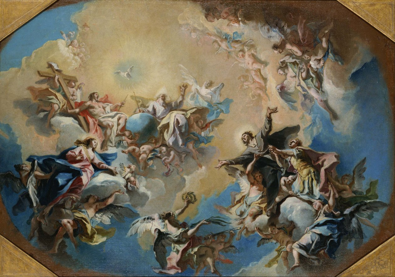 A glorificação de São Feliz St. Rils de Carlo Innocenzo Carlone