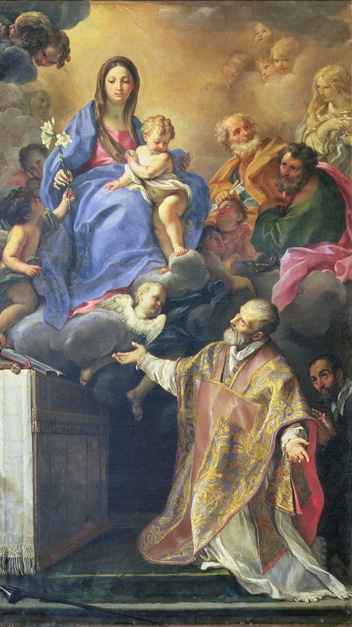 A Virgem Maria, aparecendo a São Filipe Neri de Carlo Maratta or Maratti