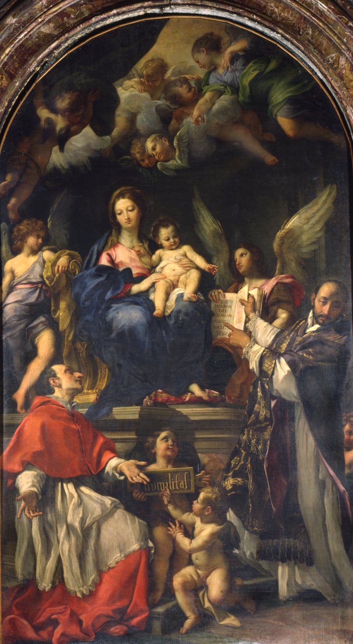 A Virgem Entronizada entre os Santos Carlo Borromeo e Inácio de Loyola, c.1685 de Carlo Maratta or Maratti
