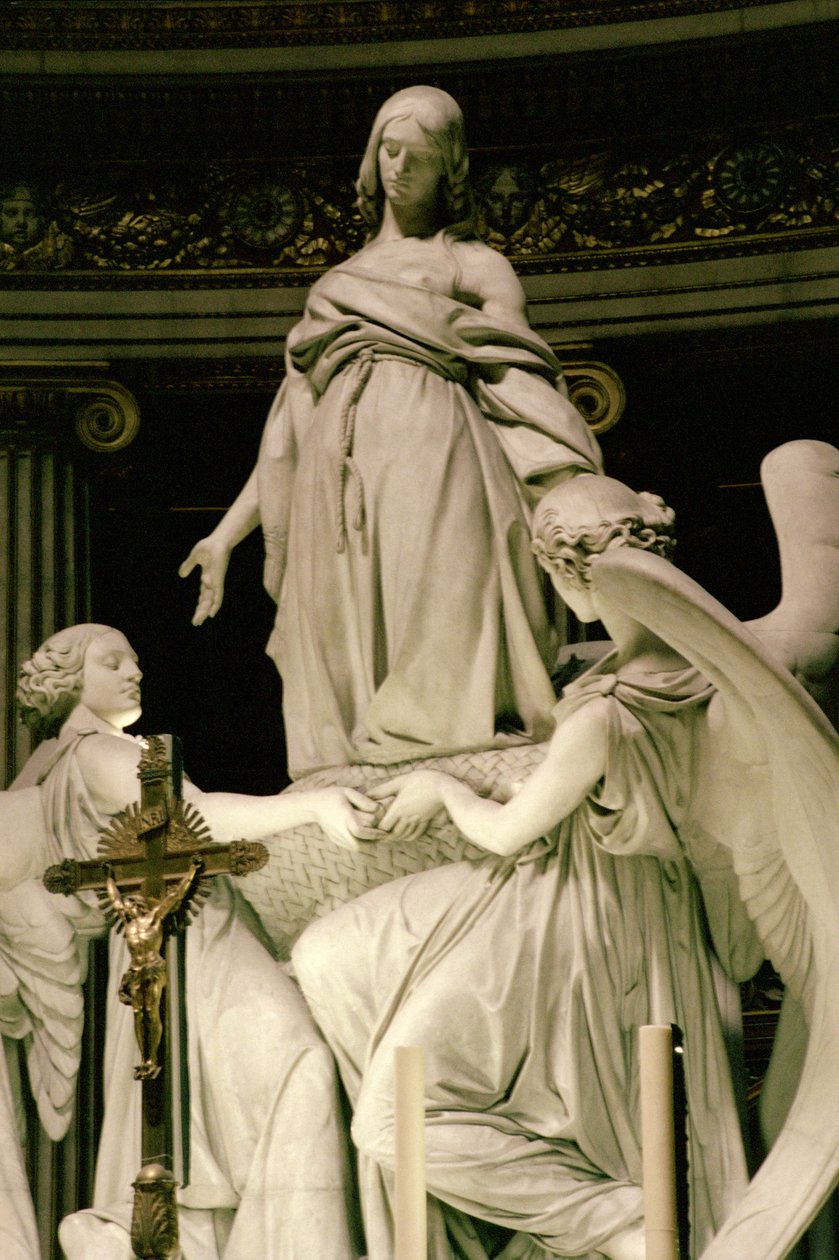 A ascensão de Santa Maria Madalena, do altar-mor, c.1835-41 detalhe em mármore de 248131 de Carlo Marochetti