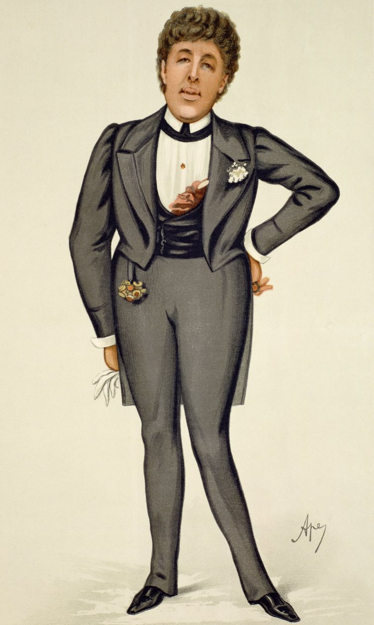 Oscar Wilde (1854-1900) dos desenhos animados de &39;Vanity Fair&39;, 1884 de Carlo Pellegrini