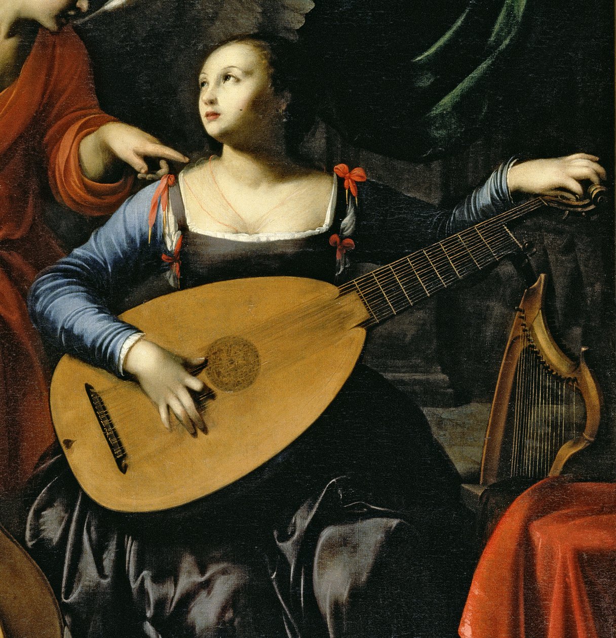 Santa Cecília e o óleo de anjo sobre tela detalhe de 135313 de Carlo Saraceni