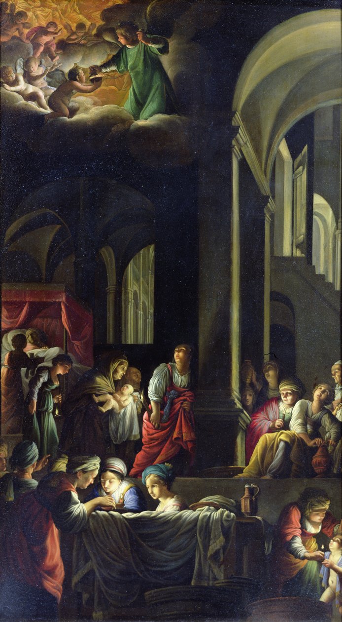 O Nascimento da Virgem, c.1616-19 de Carlo Saraceni