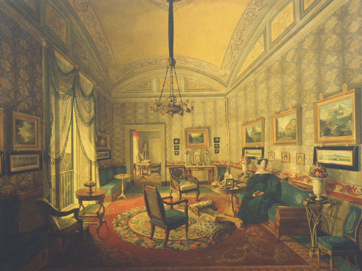 Rainha Maria Isabella de Nápoles em seu apartamento no Palácio Real de Capodimonte de Carlo de Falco